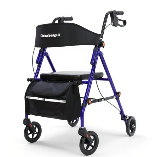 Heavy Duty 350lb Bariatric Walker with Seat & Wheels